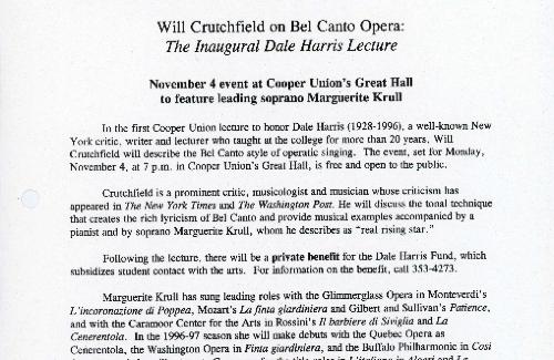 The Art of Bel Canto Opera