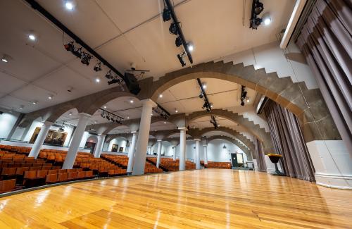 View of Great Hall Stage and Interior