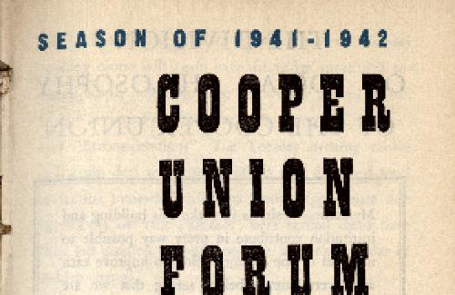 Cooper Union Forum Season of 1941- 1942