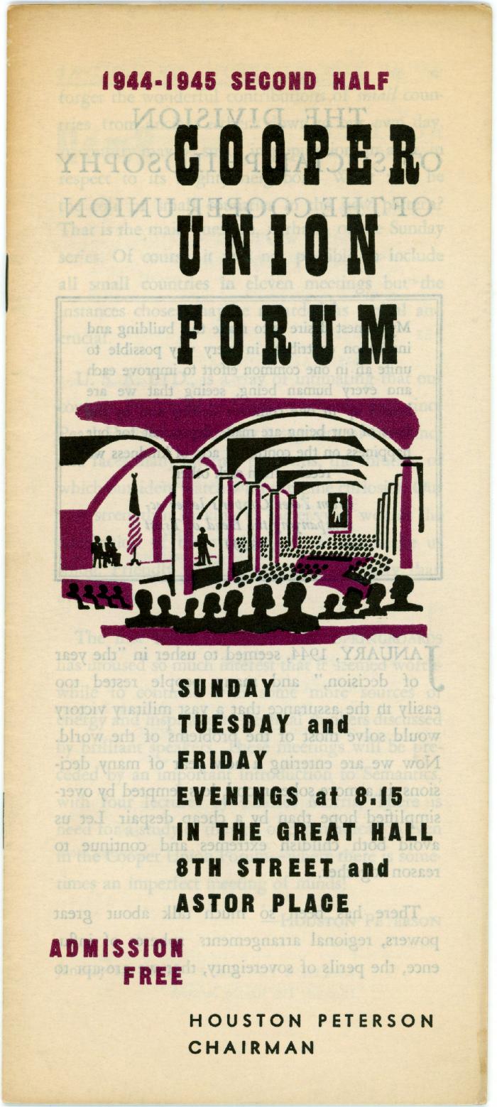 Cooper Union Forum: 1944-1945 Second Half