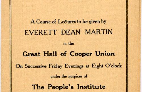 The Great Mass Movements of History: A Psychological Study: A Course of Lectures to be Given by Everett Dean Martin in the Great Hall of Cooper Union 