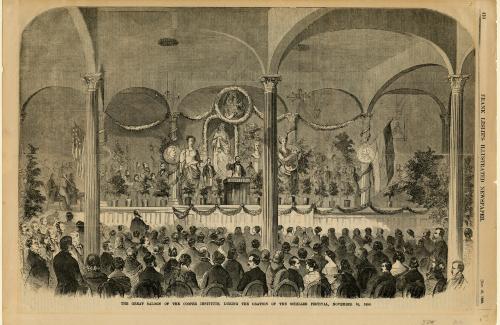 The Great Saloon of the Cooper Institute, during the Oration of the Schiller Festival, November 10, 1859